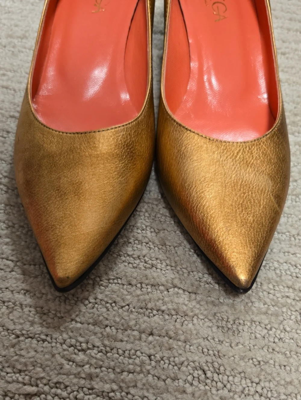NWOT BOTTEGA by Bottega Veneta Metallic Mid-Heel Pumps-Bronze
